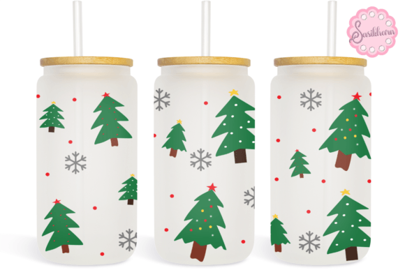 16oz Libbey Glass Can Christmas Trees: Graphics & Print Templates