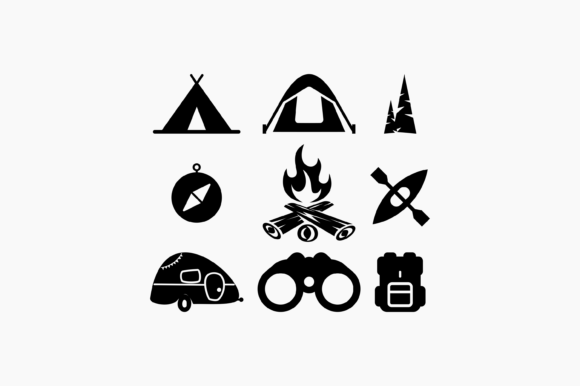Camping Items Graphics for Crafts Projects