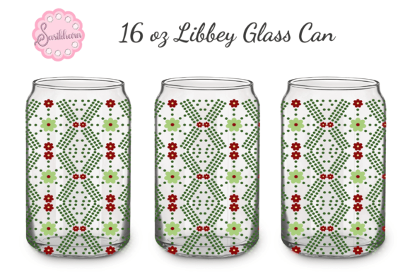 Christmas Flowers Polka Dot Green Graphics & Print Templates