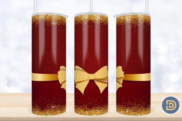 Christmas Ribbon Sublimation Design 20Oz