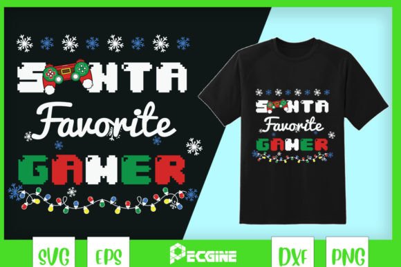 Christmas Santa’s Favorite Gamer Graphics for Crafts