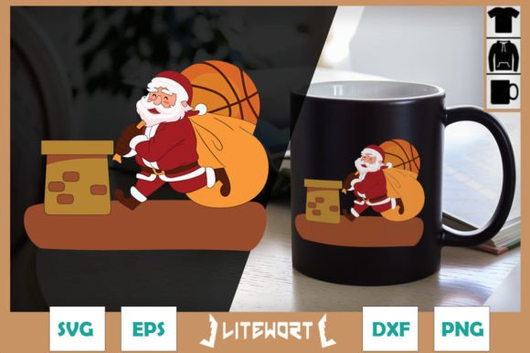 Christmas Santa’s Gift Basketball: Graphics for Crafts Brands