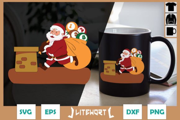 Christmas Santa’s Gift Billiard Graphics for Crafts