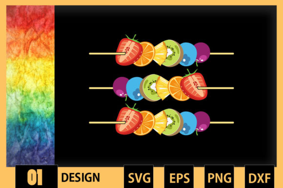 Colorful Fruit LGBT Color Graphics for Crafts
