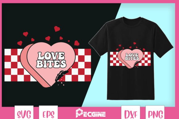 Love Bites Heart Retro Valentines