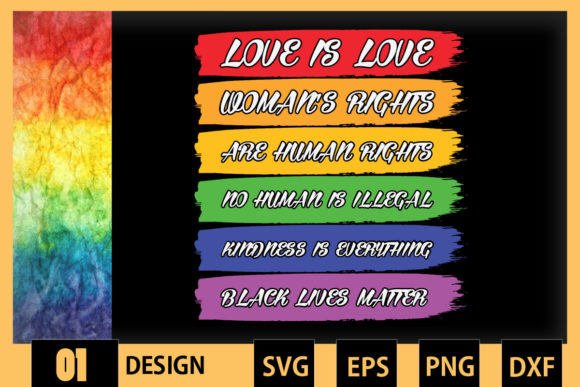 Love Is Love LGBT Sayings: Graphics for Crafts & Branding