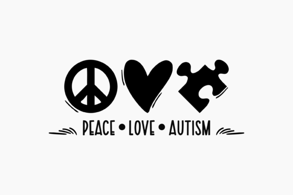 Peace Love Autism Graphics for Crafts & Creative Brands