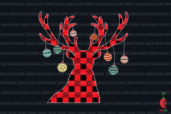 Reindeer Christmas Buffalo Plaid Tree Graphics