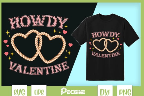 Retro Howdy Western Valentines Ropes Graphics