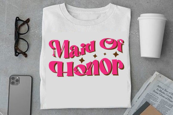 Retro Wedding Design Maid of Honor Graphics for T-Shirt Designs