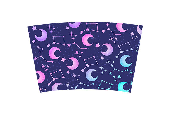 Tumbler Burst Wrap 16 Oz Moon and Stars: Crafts & Cups Amp