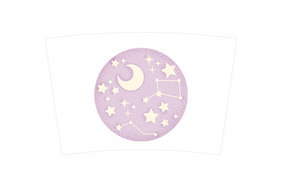 Tumbler Burst Wrap 22 Oz Moon and Stars: Crafts & Cups Amp