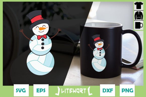 Volleyball Christmas Snowman Cute: Graphics & Crafts